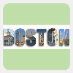 Adesivo Quadrado Foto do viagem de Boston Massachusetts