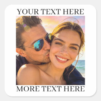 Adesivo Quadrado Foto e Texto Personalizados