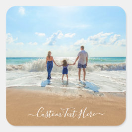 Adesivo Quadrado Foto e texto personalizados - Design único -