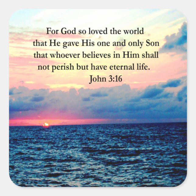 ADESIVO QUADRADO FOTO ESPIRITUAL JOHN 3:16 (Frente)