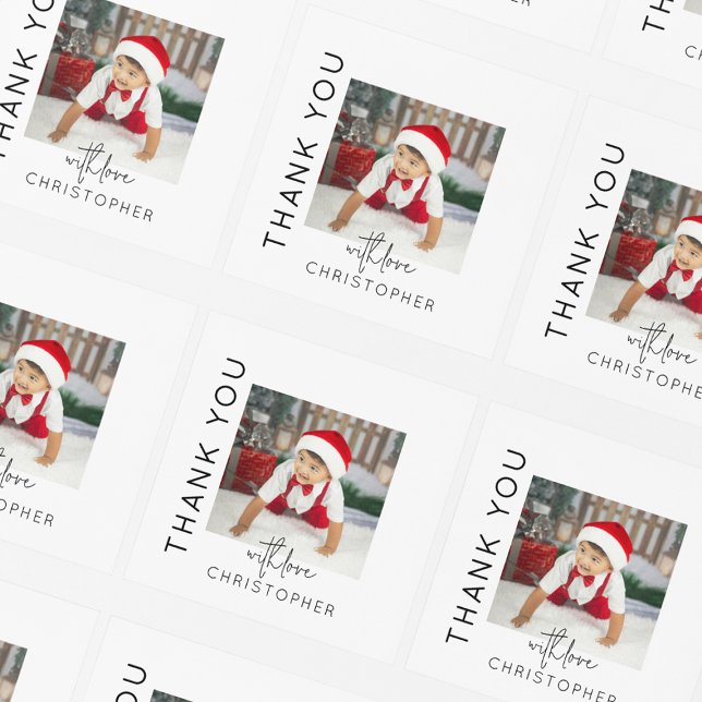 Adesivo Quadrado Foto Para Crianças Obrigado (Criador carregado)