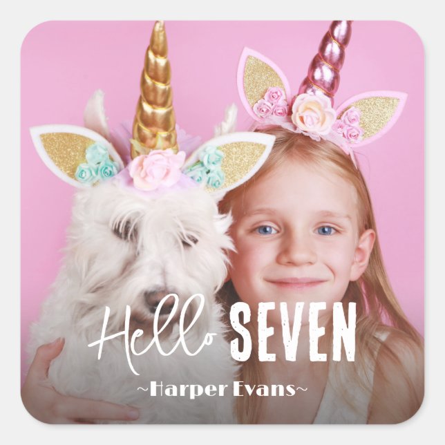 Adesivo Quadrado Foto Personalizada Aniversário (Frente)