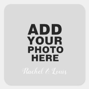 Adesivo Quadrado foto personalizada com nomes