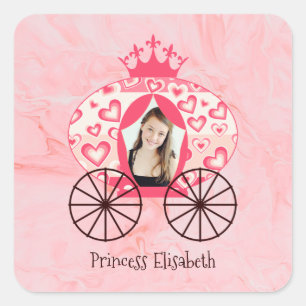 Adesivo Quadrado Foto personalizada da carruagem da princesa real
