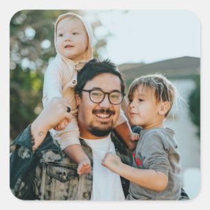 Adesivo Quadrado Foto Personalizada da Família Personalizada