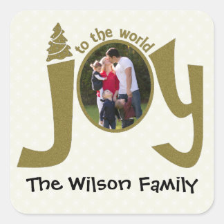 Adesivo Quadrado Foto personalizada de alegria ao mundo