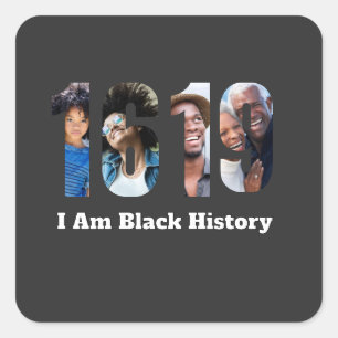 Adesivo Quadrado Foto personalizada do mês 1619 da história negra