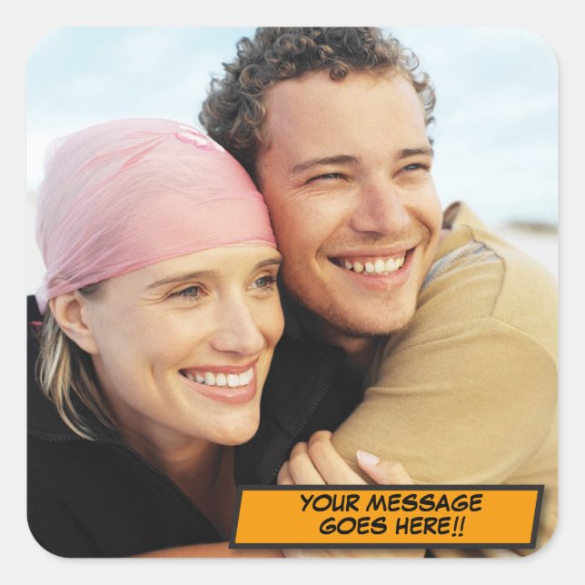 Adesivo Quadrado Foto personalizada Legal moderna (Frente)