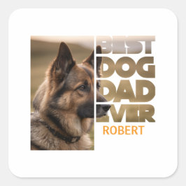 Adesivo Quadrado Foto Personalizada Melhor pai de cachorro de todos
