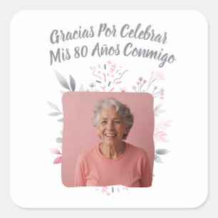 Adesivo Quadrado Foto Personalizada Meus 80 Anos