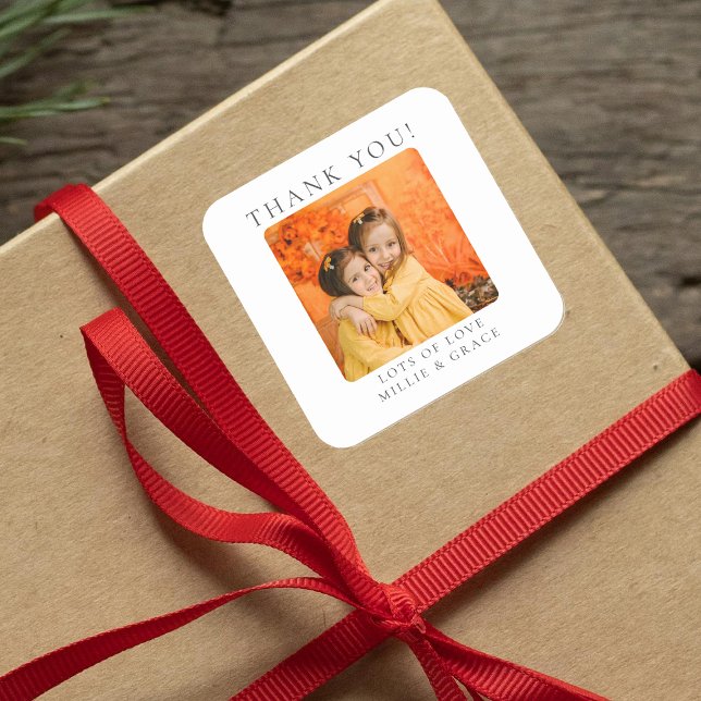 Adesivo Quadrado Foto personalizada Obrigado (Criador carregado)