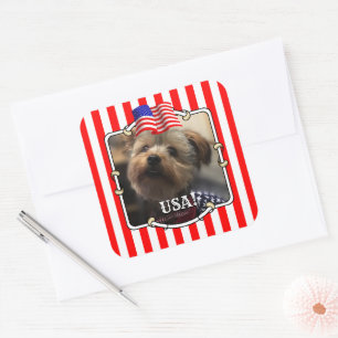 Adesivo Quadrado Foto personalizada Quadro EUA Bandeira Americana D