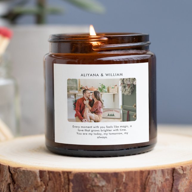 Adesivo Quadrado Foto simples de Casal personalizado elegante (Criador carregado)