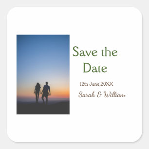 Adesivo Quadrado Foto típica de tipografia elegante branca, modelo 