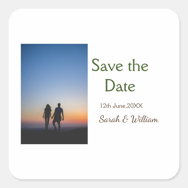 Adesivo Quadrado Foto típica de tipografia elegante branca, modelo  (Frente)