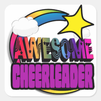 Adesivo Quadrado Fotografar Cheerleader Incrível do Star Rainbow