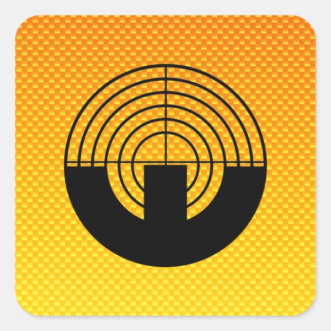 Adesivo Quadrado Fotografia do esporte amarelo alaranjado (Frente)