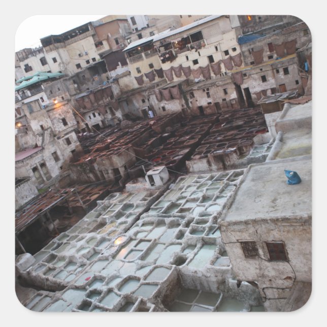 Adesivo Quadrado Fotografia na rua de Marrocos (Frente)