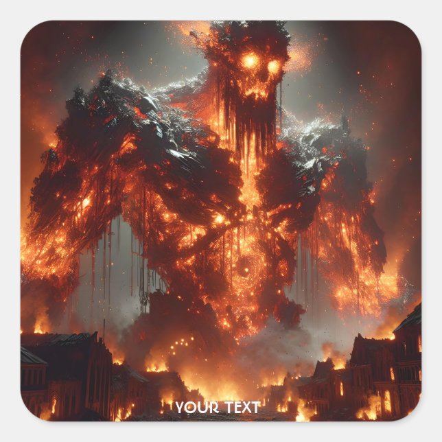 Adesivo Quadrado Fotografias do Elemento Fogo Fantasy (Frente)