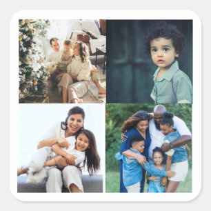 Adesivo Quadrado Fotos personalizadas de colagem moderna 4