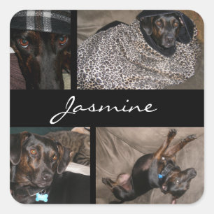 Adesivo Quadrado Fotos personalizáveis Colagem Monogramas