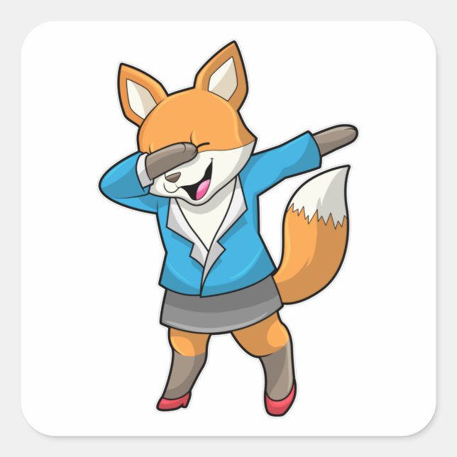 Adesivo Quadrado Fox como Secretária na Dança Hip Hop (Frente)