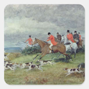 Adesivo Quadrado Fox Hunting em Surrey, século XIX
