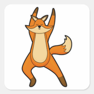 Adesivo Quadrado Fox no Yoga Stretching