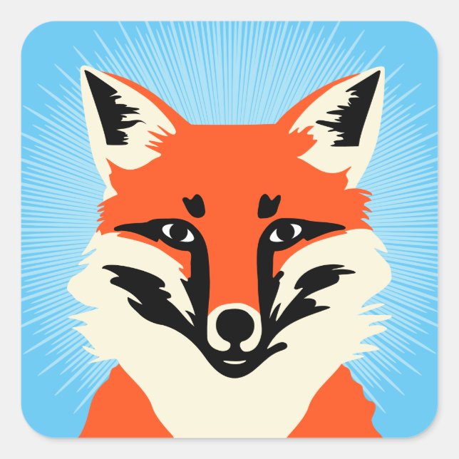 Adesivo Quadrado Fox Square Sticker (Frente)