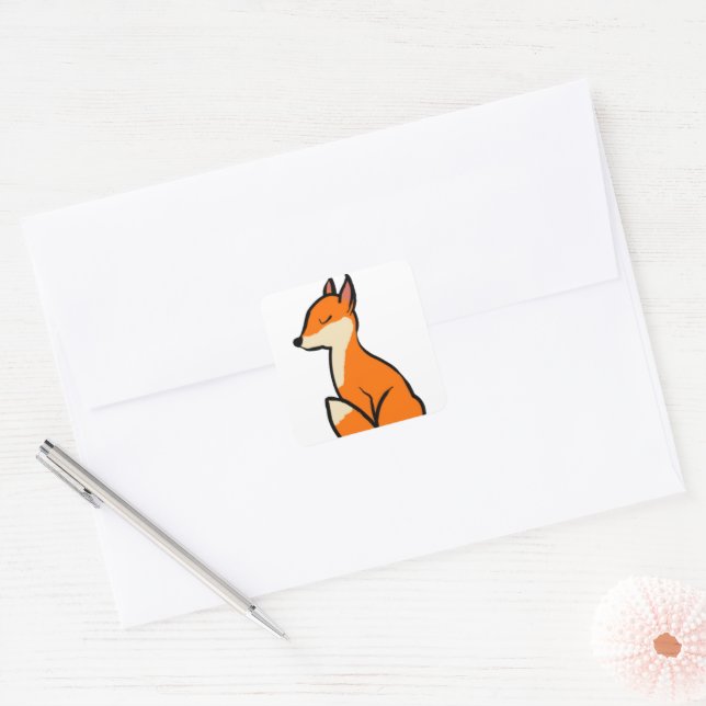 Adesivo Quadrado Fox Sticker Personalizável (Envelope)