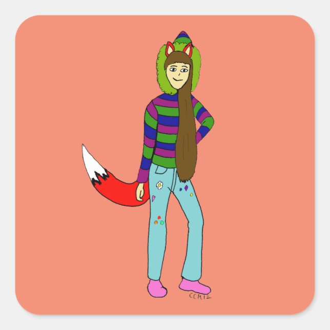 Adesivo Quadrado foxista (Frente)