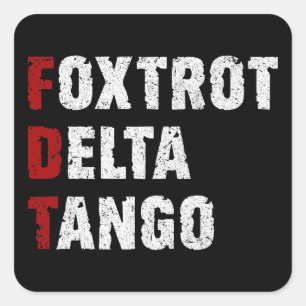 Adesivo Quadrado Foxtrot Delta Tango
