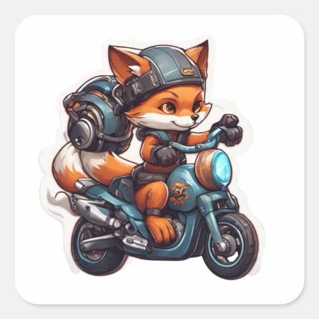 Adesivo Quadrado Foxy Rider Sticker (Frente)