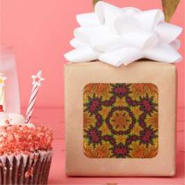 Adesivo Quadrado Fractal Bloom em Matizes do outono