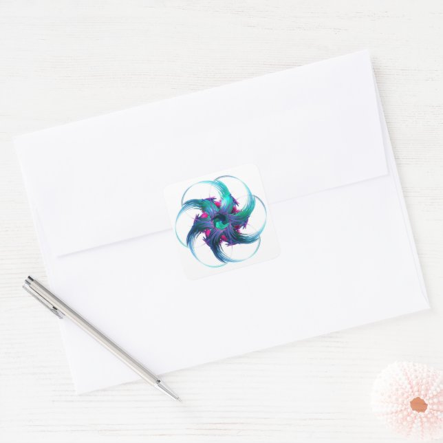 Adesivo Quadrado Fractal Fantasy Swirls Sticker (Envelope)