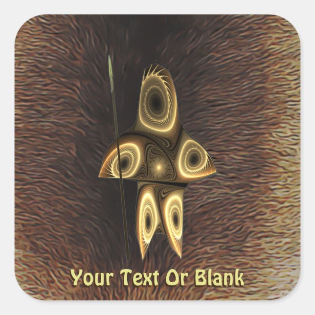 Adesivo Quadrado Fractal Inuit Hunter (Frente)