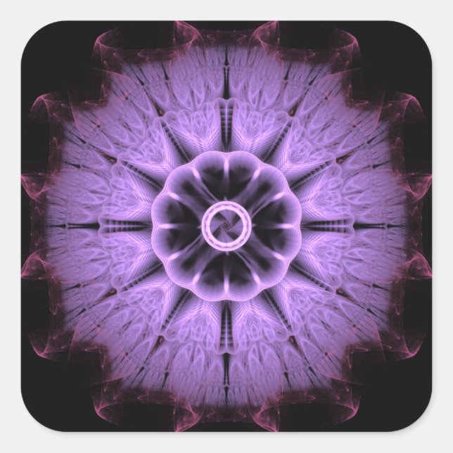 Adesivo Quadrado Fractal Mandala (Frente)