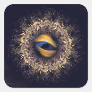 Adesivo Quadrado Fractal Mandala