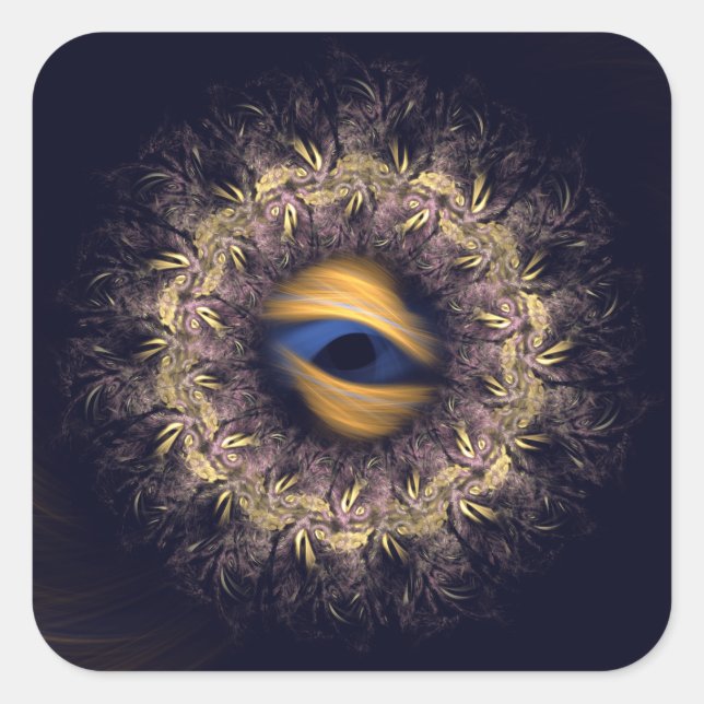 Adesivo Quadrado Fractal Mandala (Frente)