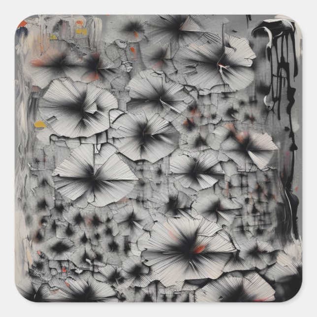 Adesivo Quadrado Fractured Florals (Frente)