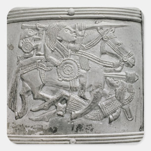 Adesivo Quadrado Fragmento de capacete, de Sutton Hoo Treasure