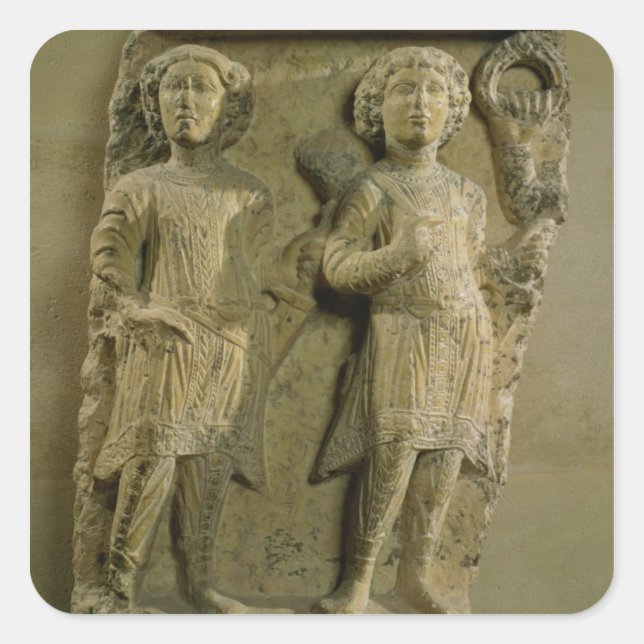 Adesivo Quadrado Fragmento de uma placa de alivio em bastidores que (Frente)