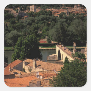 Adesivo Quadrado França, Avignon, Provence. Rua Pont, Benezet.
