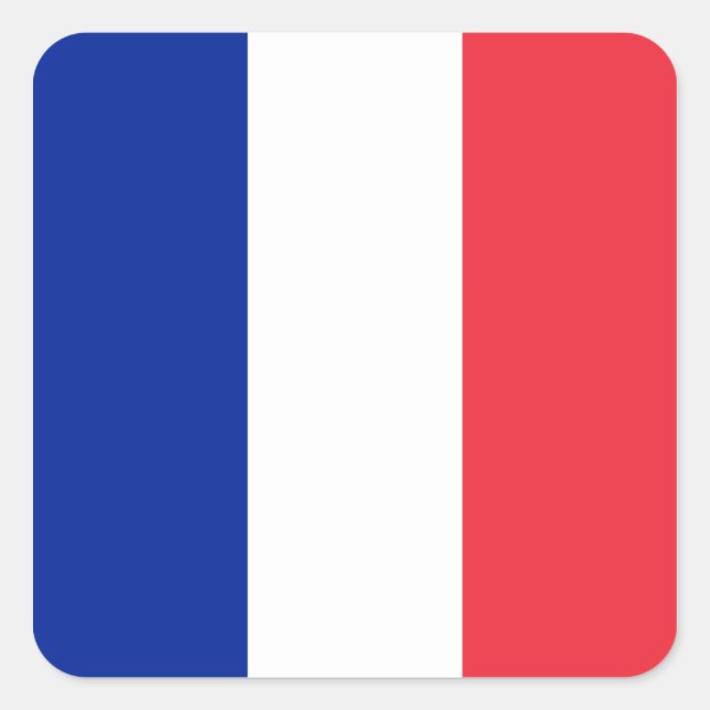 Adesivo Quadrado França - Bandeira Nacional Francesa (Frente)