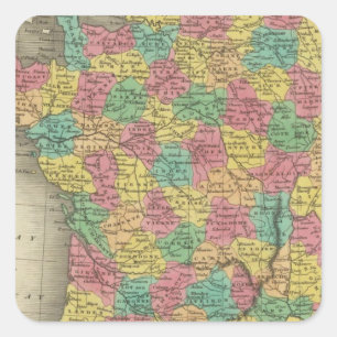 Adesivo Quadrado França, em Departamentos