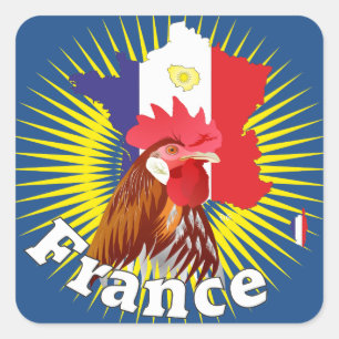Adesivo Quadrado França France cia de fra autocolante