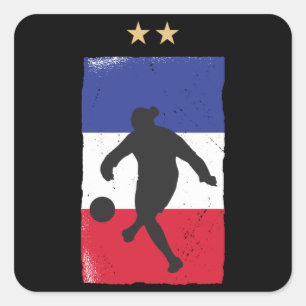 Adesivo Quadrado França Futebol Jersey Fan French Flag