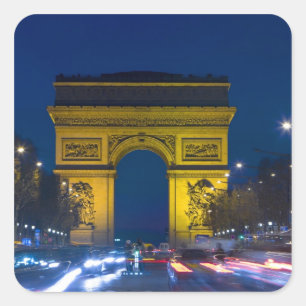 Adesivo Quadrado França, Paris. O Arco do Triunfo e o