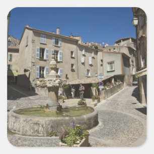 Adesivo Quadrado França, Provença, Valensole. Turistas exploram