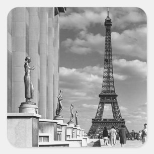 Adesivo Quadrado França vintage Paris torre Eiffel palácio Chaillot